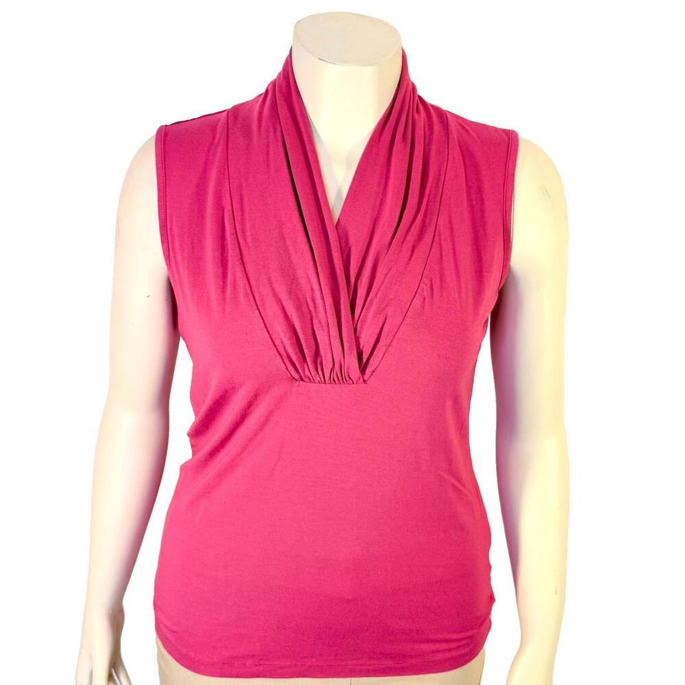 Willi Smith Tank Women XL Pink V-neck Spandex Rayon Sleeveless